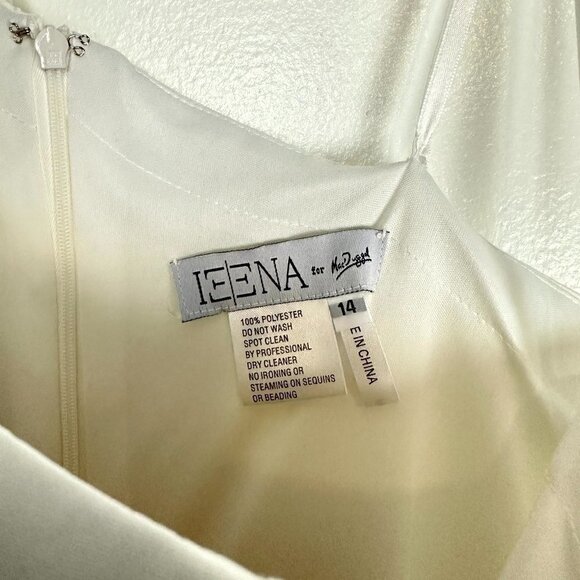 MAC DUGGAL One Shoulder Puff Sleeve Gown in White Size US 14 - Picture 4 of 10